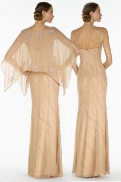 Alyce Paris - Spaghetti Strap Mother Of The Bride Dress With Shawl 29088 - 2 Pcs Blue Coral In Sizes 8 And 10 Available 7 Alyce Paris - Spaghetti Strap Mother Of The Bride Dress With Shawl 29088 - 2 Pcs Blue Coral In Sizes 8 And 10 Available