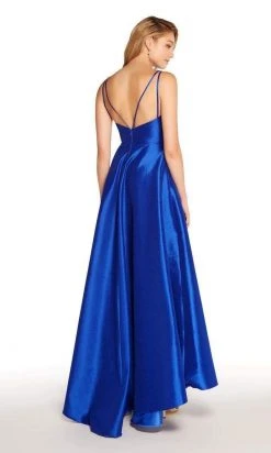 Alyce Paris - Surplice Bodice Taffeta High Slit A-Line Gown 60094