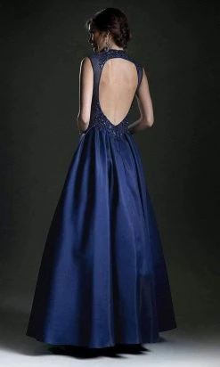 Andrea And Leo - 5175 Embroidered High Neck Mikado Ballgown