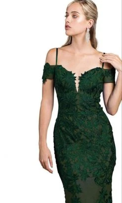 Andrea And Leo - A0258 Lace Embellished Off-Shoulder Trumpet Dress Formal Gowns 9 Andrea And Leo - A0258 Lace Embellished Off-Shoulder Trumpet Dress Formal Gowns
