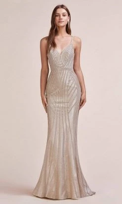 Formal Gowns Andrea And Leo - A0646 Embellished V Neck Trumpet Gown