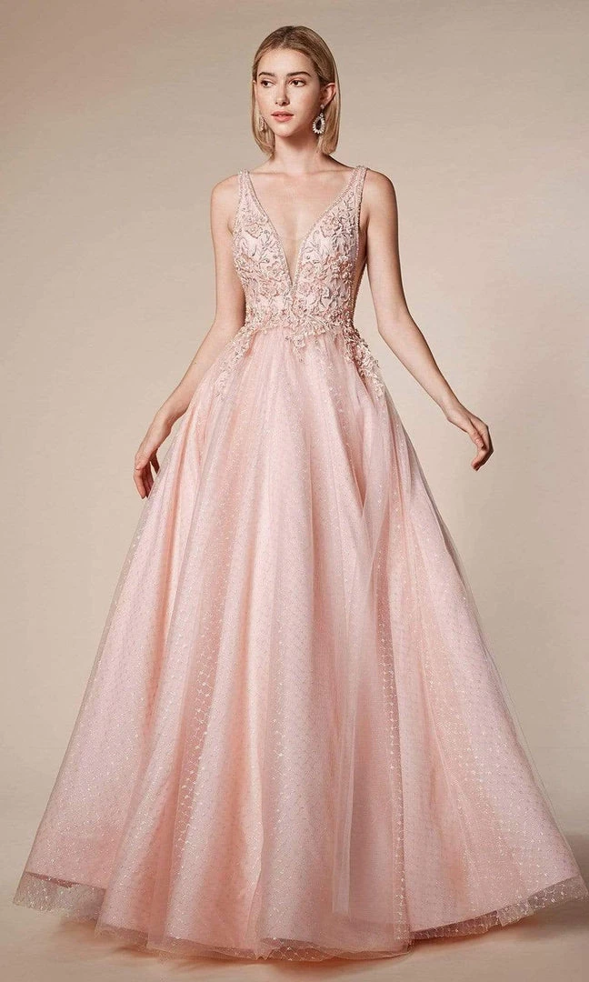 Formal Gowns Andrea And Leo - A0696 Floral Appliqued Beaded V Cut Bodice Ballgown 7 Formal Gowns Andrea And Leo - A0696 Floral Appliqued Beaded V Cut Bodice Ballgown