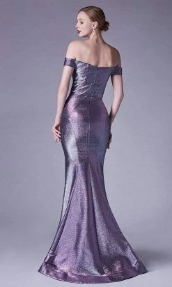 Formal Gowns Andrea And Leo - A0725 Off-Shoulder Metallic Jacquard Mermaid Gown