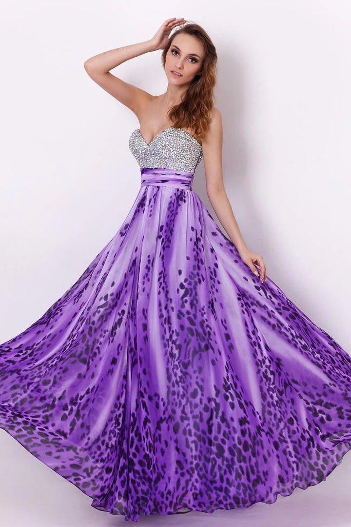 Formal Gowns Angela & Alison - 21039 Encrusted Sweetheart Animal Print Dress 3 Formal Gowns Angela & Alison - 21039 Encrusted Sweetheart Animal Print Dress