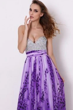 Formal Gowns Angela & Alison - 21039 Encrusted Sweetheart Animal Print Dress 6 Formal Gowns Angela & Alison - 21039 Encrusted Sweetheart Animal Print Dress