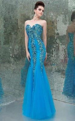 Angela & Alison - 41008 Bedazzled Sweetheart Mermaid Dress Formal Gowns