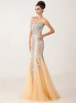 Angela & Alison - 41008 Bedazzled Sweetheart Mermaid Dress Formal Gowns