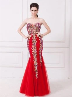 Angela & Alison - 41008 Bedazzled Sweetheart Mermaid Dress Formal Gowns