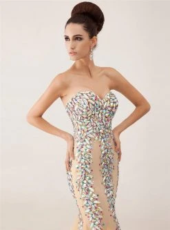 Angela & Alison - 41008C Bedazzled Sweetheart Mermaid Dress