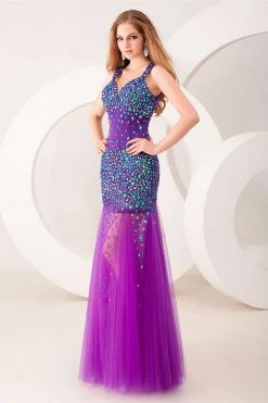 Angela & Alison - 41025 Jewel Adorned Trumpet Tulle Gown 14 Angela & Alison - 41025 Jewel Adorned Trumpet Tulle Gown