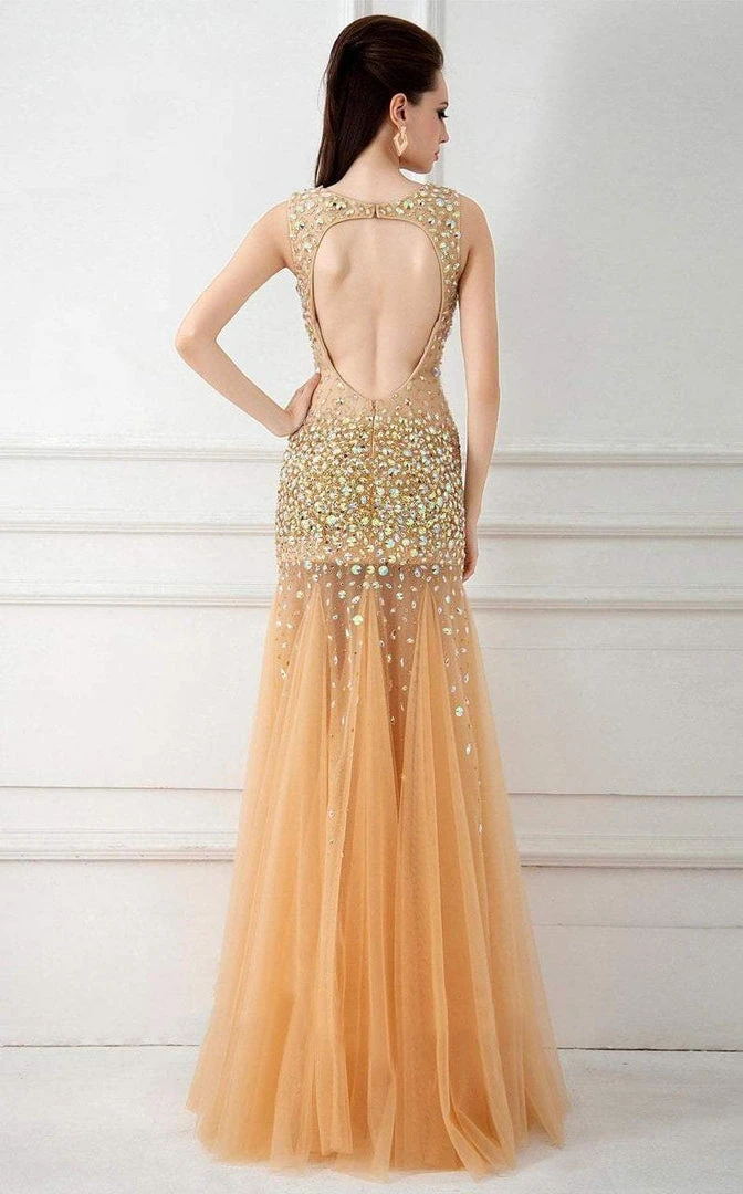 Angela & Alison - 41025 Jewel Adorned Trumpet Tulle Gown 13 Angela & Alison - 41025 Jewel Adorned Trumpet Tulle Gown