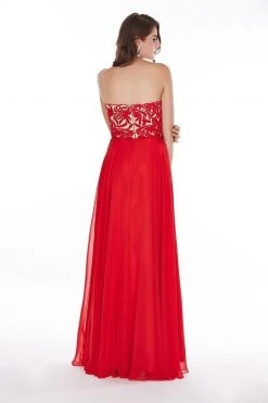 Formal Gowns Angela & Alison - 41105S Strapless Embroidered Sweetheart Long Dress