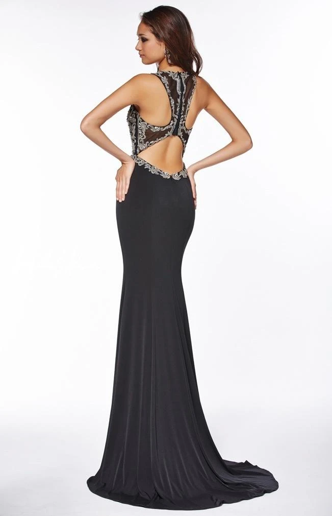 Angela & Alison - 51022 Silver Filigree Illusion Sleeveless Gown 4 Angela & Alison - 51022 Silver Filigree Illusion Sleeveless Gown