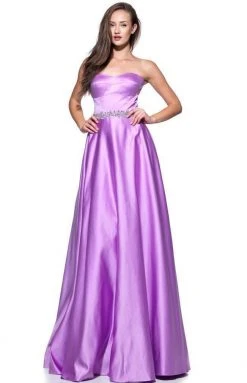 Angela & Alison - 51033 Strapless Ornate Empire A-Line Gown