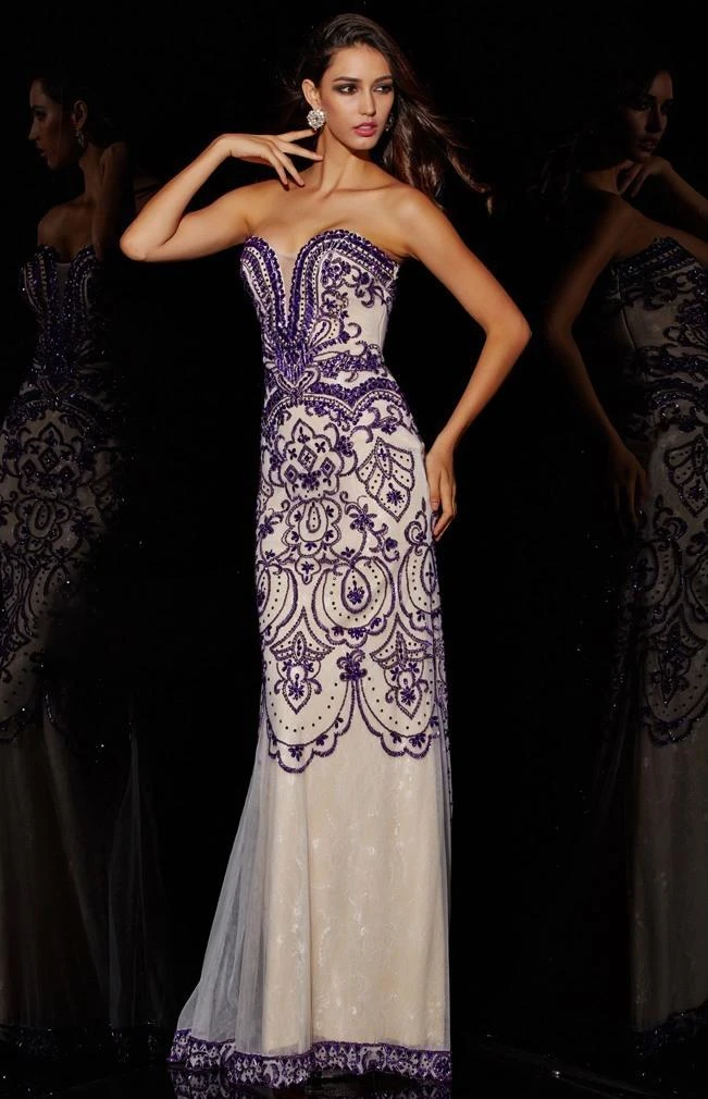 Angela & Alison - 51096 Embellished Lace Sheath Gown 5 Angela & Alison - 51096 Embellished Lace Sheath Gown