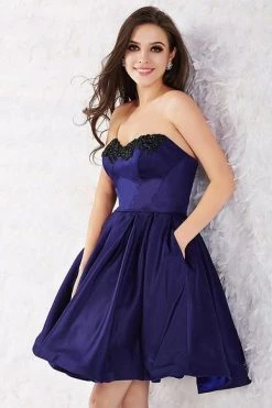 Angela & Alison - 52001 Scroll Beaded Strapless A-Line Dress Cocktail Dresses