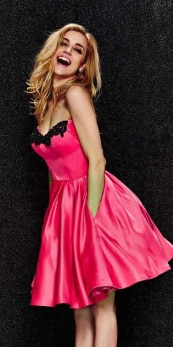 Angela & Alison - 52001 Scroll Beaded Strapless A-Line Dress Cocktail Dresses