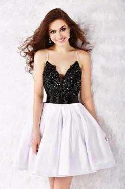 Angela & Alison - 52004 Beaded Floral Lace A-Line Dress