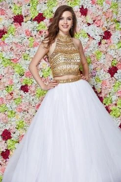 Angela & Alison - 61001 Two Piece Bejeweled Ballgown 10 Angela & Alison - 61001 Two Piece Bejeweled Ballgown