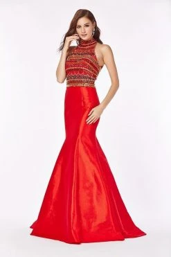 Angela & Alison - 61008 Ornate High Halter Mermaid Gown 10 Angela & Alison - 61008 Ornate High Halter Mermaid Gown