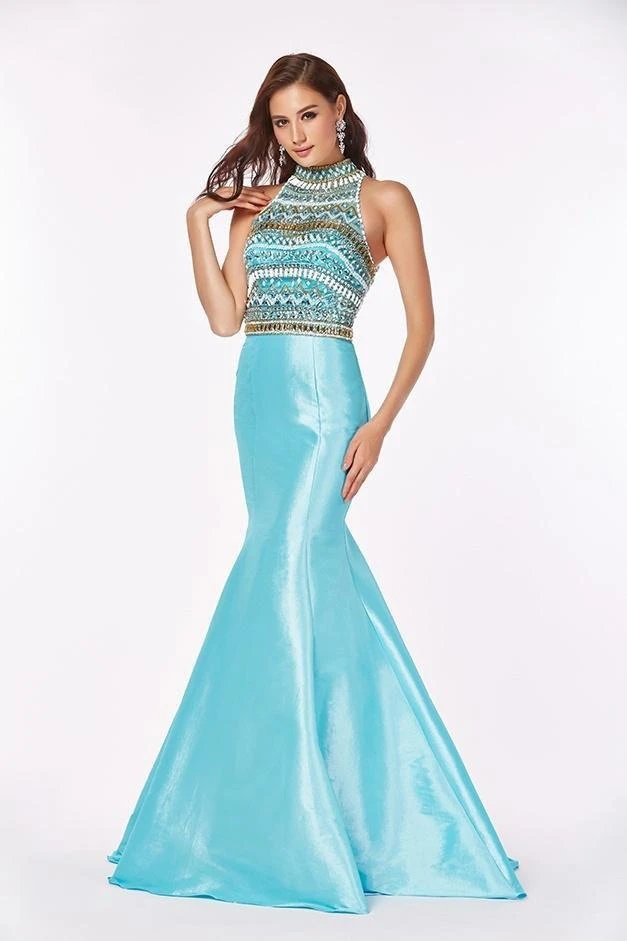 Angela & Alison - 61008 Ornate High Halter Mermaid Gown 7 Angela & Alison - 61008 Ornate High Halter Mermaid Gown
