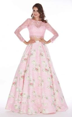 Angela & Alison - 61059 Two Piece Lace Floral A-line Dress 8 Angela & Alison - 61059 Two Piece Lace Floral A-line Dress