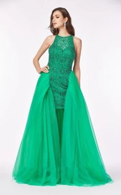 Angela & Alison - 61101 Beaded Floral High Low Gown Formal Gowns