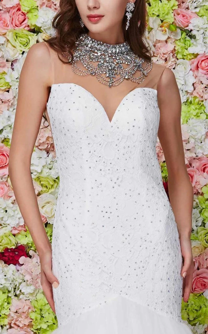 Angela & Alison - 61107 Embellished High Neck Floral Mermaid Gown 9 Angela & Alison - 61107 Embellished High Neck Floral Mermaid Gown