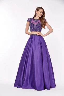 Formal Gowns Angela & Alison - 61115 Two Piece Floral Lace Ballgown