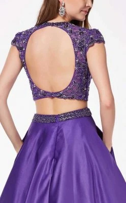 Formal Gowns Angela & Alison - 61115 Two Piece Floral Lace Ballgown