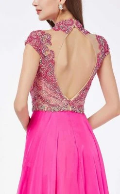 Angela & Alison - 61139 Crystal Embellished High Neck Gown Formal Gowns