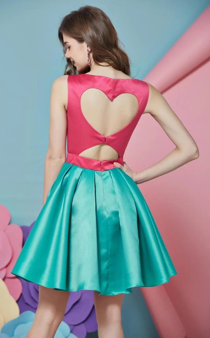 Cocktail Dresses Angela & Alison - 62003 Heart Cutout Sleeveless A-Line Dress 8 Cocktail Dresses Angela & Alison - 62003 Heart Cutout Sleeveless A-Line Dress