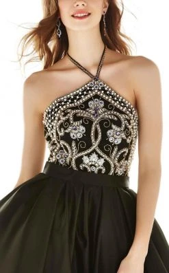 Angela & Alison - 62006 Beaded Halter Cocktail Dress