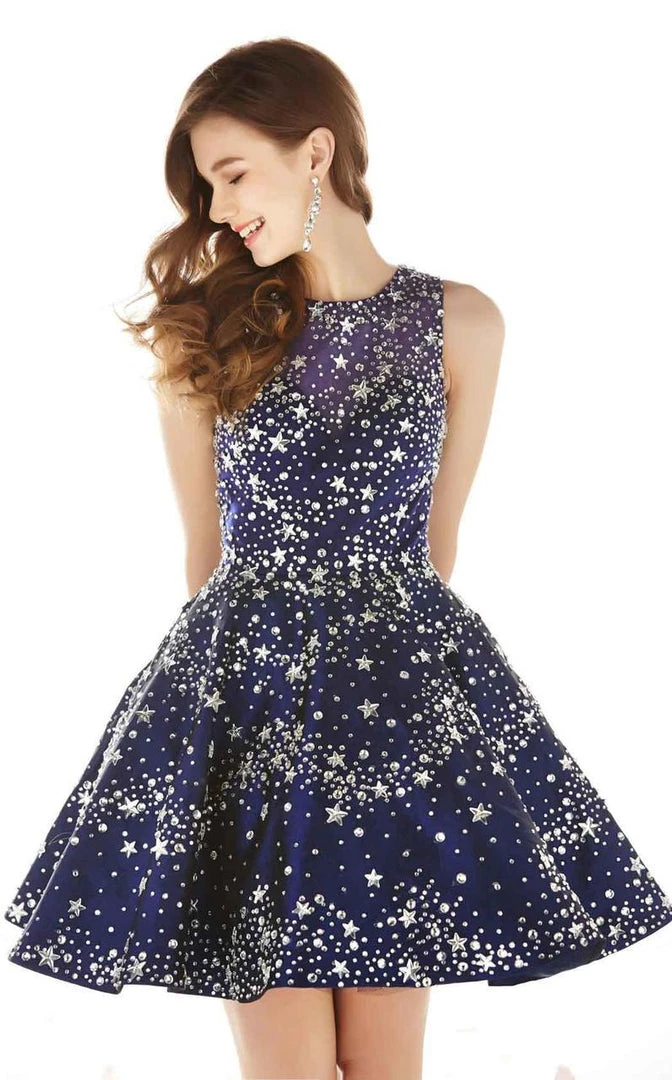 Cocktail Dresses Angela & Alison - 62010 Sleeveless Star-Studded A-Line Dress 9 Cocktail Dresses Angela & Alison - 62010 Sleeveless Star-Studded A-Line Dress