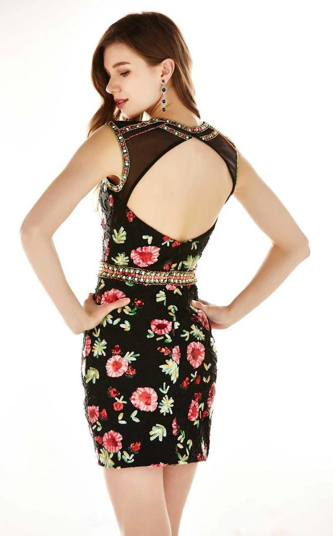 Cocktail Dresses Angela & Alison - 62038 Beaded Floral Cocktail Dress 5 Cocktail Dresses Angela & Alison - 62038 Beaded Floral Cocktail Dress