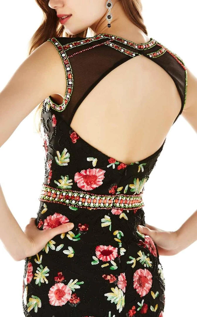 Cocktail Dresses Angela & Alison - 62038 Beaded Floral Cocktail Dress 7 Cocktail Dresses Angela & Alison - 62038 Beaded Floral Cocktail Dress