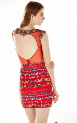 Angela & Alison - 62039 Floral Embroidered Cocktail Dress