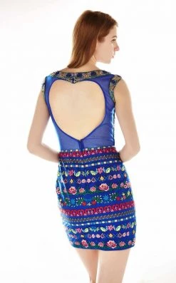 Angela & Alison - 62039 Floral Embroidered Cocktail Dress