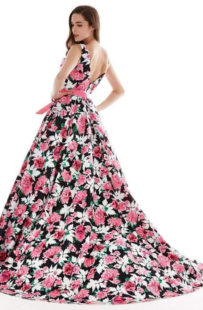 Angela & Alison - 62046 Sleeveless Bateau Neck Floral Ballgown - 1 Pc Black/Floral In Size 8 Available 4 Angela & Alison - 62046 Sleeveless Bateau Neck Floral Ballgown - 1 Pc Black/Floral In Size 8 Available