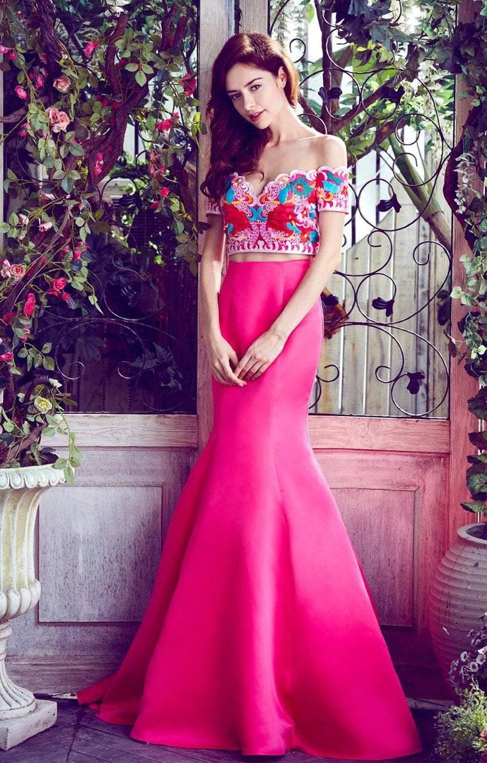 Angela & Alison - 71017 Two Piece Embroidered Trumpet Dress 3 Angela & Alison - 71017 Two Piece Embroidered Trumpet Dress