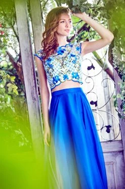 Angela & Alison - 71037 Scalloped Jewel Neck A-line Dress Formal Gowns