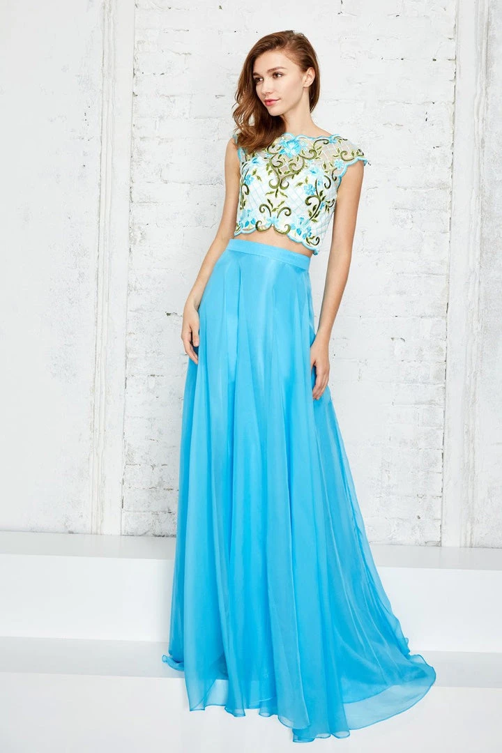 Angela & Alison - 71037 Scalloped Jewel Neck A-line Dress Formal Gowns 6 Angela & Alison - 71037 Scalloped Jewel Neck A-line Dress Formal Gowns