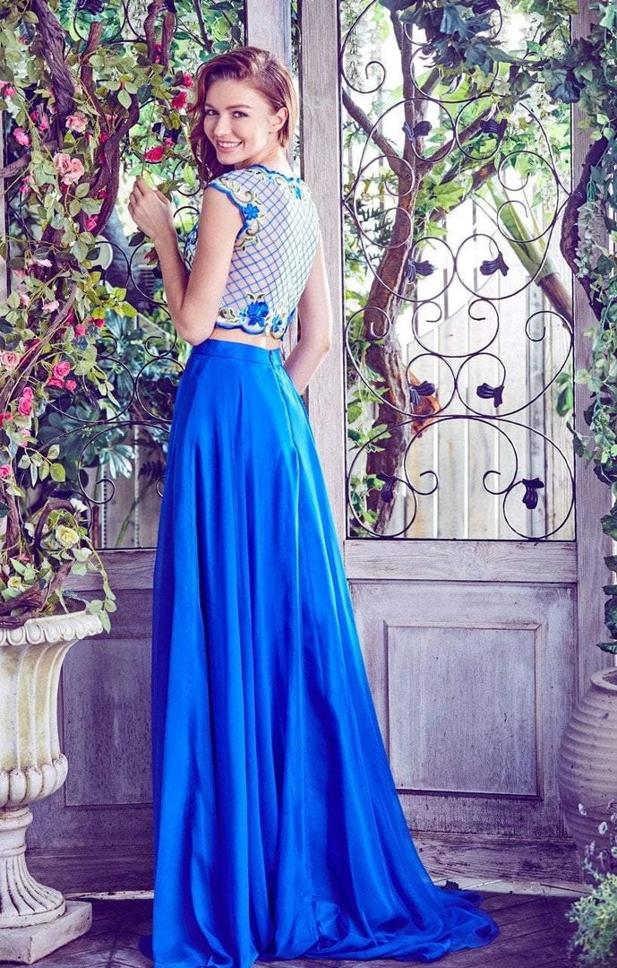 Angela & Alison - 71037 Scalloped Jewel Neck A-line Dress Formal Gowns 5 Angela & Alison - 71037 Scalloped Jewel Neck A-line Dress Formal Gowns