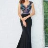 Formal Gowns Angela & Alison - 71045 Beaded Deep V-neck Sheath Gown