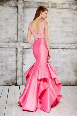 Angela & Alison - 71066A Ruffled V-neck Trumpet Dress Formal Gowns 11 Angela & Alison - 71066A Ruffled V-neck Trumpet Dress Formal Gowns