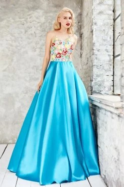 Angela & Alison - 71068 Floral Embellished Ballgown Formal Gowns