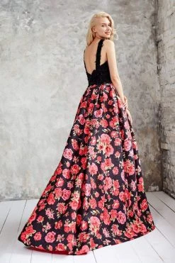 Formal Gowns Angela & Alison - 71096 Embellished Halter Floral A-line Dress 10 Formal Gowns Angela & Alison - 71096 Embellished Halter Floral A-line Dress