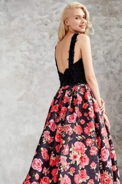 Formal Gowns Angela & Alison - 71096 Embellished Halter Floral A-line Dress 13 Formal Gowns Angela & Alison - 71096 Embellished Halter Floral A-line Dress