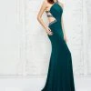 Formal Gowns Angela & Alison - 71118 Beaded Halter Long Dress With Cut Out Panels