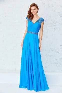 Formal Gowns Angela & Alison - 71123 Beaded Ruched V-neck Dress